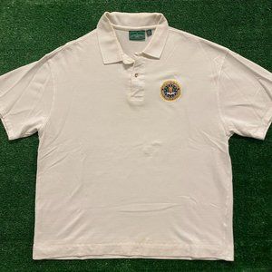 Vintage Federal Bureau Investigations FBI Polo Shirt White XL USA DOJ